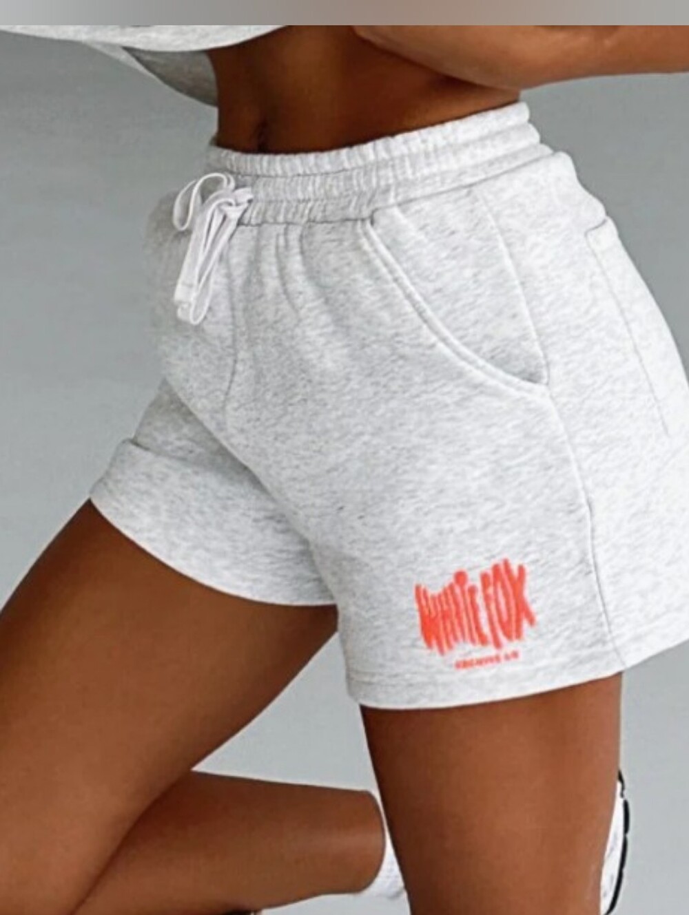 White Fox Archive 6-0 Women's Heather Gray Drawstring Lounge Shorts